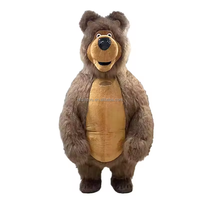 Efun quantité minimale de commande 1 PCS Costume Cosplay Ours Géant Gonflable à Fourrure Ours Brun Peluche Halloween Costumes Cosplay Mascotte Adulte Fursuit