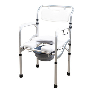 Aluminum Alloy Folding <b>Commode</b> <b>Chair</b> With Caster Wheels For Elderly And Disabled Mobility Support Bathroom Safety Equipment - Product Image 4