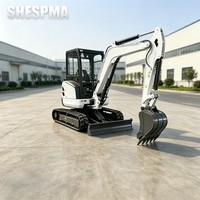 Mini-excavatrice sur chenilles de 2,5 tonnes économique, alimentée au diesel, petite pelleuse complète avec rapport de test de la machinerie
