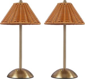 Retro Flower Shape LED Desk Lamp Type-C Rechargeable <b>Touch</b> Dimmable Metal Base European Style Bedroom Decorative Table Lamp - Product Image 1
