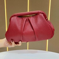 Sac plissé métallique effet nuage pour femme, pochette en cuir PU argenté avec chaîne dorée, sac à bandoulière pliable pour soirée