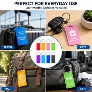Custom Logo Promotional Gift Aluminum Luggage <b>Tag</b> Metal Travel Bag <b>Tag</b> Personalized Suitcase <b>Name</b> <b>Tag</b> with Steel Wire Loop - Product Image 2
