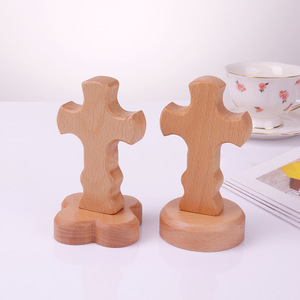 Croix <span class=keywords><strong>en</strong></span> <span class=keywords><strong>bois</strong></span> de style europé<span class=keywords><strong>en</strong></span>, articles religieux, ornement de croix simple, décoration de salon, support de présentation artisanal pour la maison - Product Image 5
