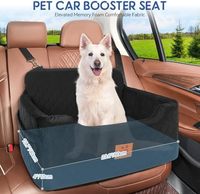 Schwarzer Multifunktionaler Hundeautositz, Sitzerhöhung und Reise-Haustierbett-Sofa für Mittelgroße/Große Hunde bis 23 kg, Abnehmbar und Waschbar, auch für 2 Kleine Hunde