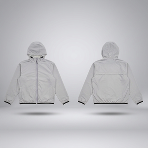 Blouson d'hiver matelassé léger bleu et noir à blocs de couleur, unisexe, avec capuche, isolé, zippé, chaud, coupe-vent, personnalisable avec logo, pour le quotidien - Product Image 3