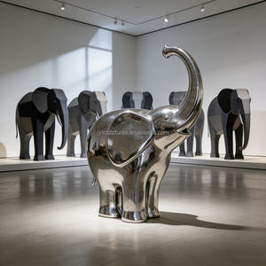 カスタム研磨ステンレス鋼象の彫刻　動物園/遊び場装飾（OEM/ODMサービス） - Product Image 5