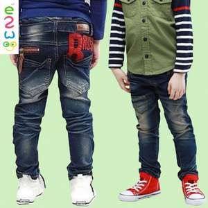 Jeans déchirés style décontracté pour enfants, collection 2016, vente en gros de vêtements pour enfants - Product Image 1