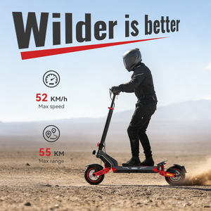 Scooter eléctrico todoterreno con neumáticos para fuera de carretera, ruedas grandes de 10 pulgadas, suspensión delantera y trasera con doble amortiguador. - Product Image 5