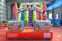 Glissière gonflable commerciale de maison de rebond de maison de glissière de PVC Mickey pour des enfants