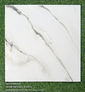 Moderne Carrara White Marble glasierte polierte Porzellan Carre aux Sol 600x600 Marbre Porzellan Keramik Ganzkörper Bodenfliesen Lager - Product Image 6