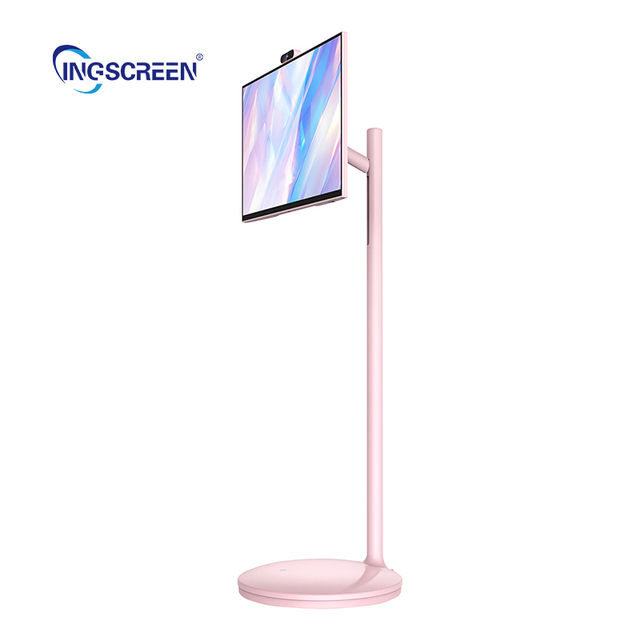 INGSCREEN 32 Inch Wholesale Movable Lcd Smart Mobile Display Wireless Touch Screen Android Television Smart TV Stand for Home