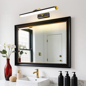 Applique Murale Moderne en Aluminium 48,5 CM Noire Rectangulaire LED pour Salle de Bain Lumière Blanche Chaude 3500K avec Interrupteur - Product Image 3