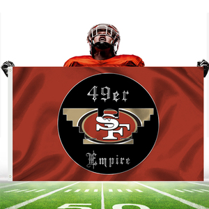 Vente chaude toute la bannière de l'équipe de football américain de la NFL 3x5ft Design personnalisé Cowboys Chiefs Raiders Niner Gang 49ers Drapeaux - Product Image 2