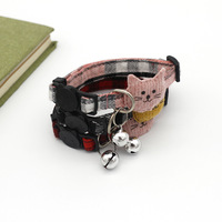 Collier en coton à motif animalier de dessin animé Baboney, nouveau modèle transfrontalier, avec clochette et nœud papillon, design à fermoir pour chat, pour petits chats