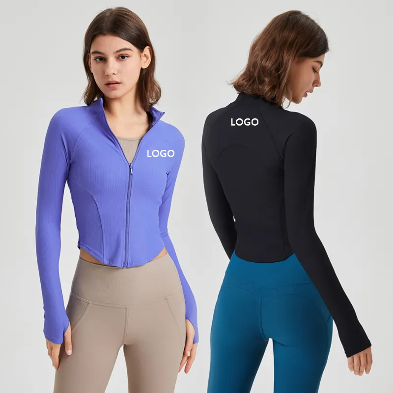 XW-WT2386 Shaping Clothing Women Casual Jacket Long-Sleeved Zipper Hooded Running Skin-Friendly Sports Fitness Top Yoga