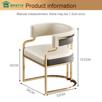 Chaise de bar moderne BST avec dossier, tabouret haut de luxe nordique léger, tabouret de bar en acier inoxydable pour îlot de cuisine