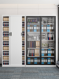 كتاب للتخزين من الصلب بأرفف معدنية وباب زجاجي من المصنع 1800*1000*400 - Product Image 4