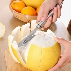 Pelador manual de naranjas y pomelos de acero inoxidable multifunción, abridor de frutas, cuchillo para pelar verduras, cortador manual, 1 unidad - Product Image 3