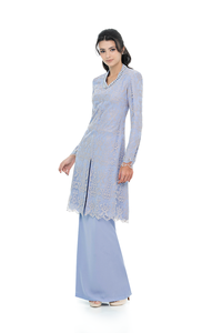 SIPO EID nueva fábrica precio al por mayor bonito diseño Floral gasa poliéster cintura tradición musulmana vestido Malasia Baju Kurung - Product Image 2