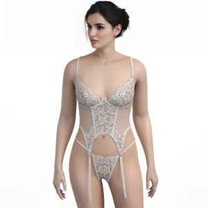 Lingerie Manufacturers Beauty Seamless Sexy Transparent Contrast Lace Bra Panty Set