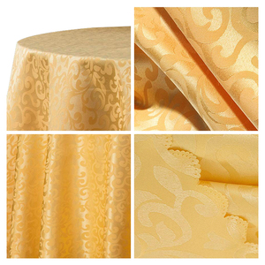 Giá rẻ <span class=keywords><strong>Polyester</strong></span> Vòng Jacquard Khăn trải bàn sự kiện bên bảng vải cho tiệc cưới bán buôn 108 inch OPP Túi dệt màu Đỏ - Product Image 2