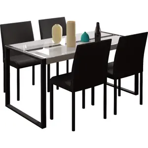 Simple Cheap Dining Furniture Modern Restaurant Dining Table Set With Chairs Wooden Dining Table