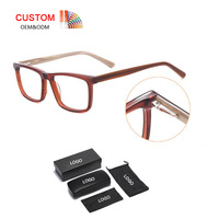 Lunettes optiques unisexes faites à la main en acétate, montures personnalisées, prix d'usine, style coloré
