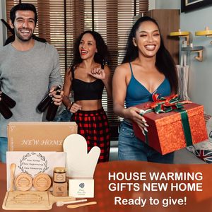 Regalos de calentamiento de casa con logotipo <span class=keywords><strong>personalizado</strong></span>, nuevo juego de regalo de cocina para el hogar con tabla de cortar, vela perfumada, cesta de regalo para parejas - Product Image 6