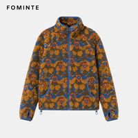 Veste Homme en Gros Imprimé Floral Artistique Lourd Hiver Chaud Polaire Sherpa Streetwear Mode Vêtement d'extérieur En Stock