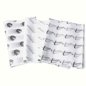 Black Luxury Branded Single Waterproof 17gsm Gold Foil Printed Personalized <b>Biodegradable</b> Wrapping <b>Paper</b> for Clothes Shoes Socks - Product Image 3