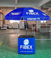 Comptoir Pliant Métallique d'Extérieur Afrique, Table de Promotion Portative avec Parasol pour Kiosque Promotionnel et Stand d'Exposition