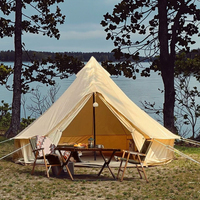 Tentes Oxford quatre saisons pour l'extérieur avec poêle à bois, tente yourte pour le camping, une chambre, pour 4-5 personnes, glamping de luxe