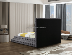 Fournisseur en gros pour l'Amérique du <span class=keywords><strong>Nord</strong></span>, cadre de lit Queen en tissu velours de qualité pour hôtel - Product Image 2