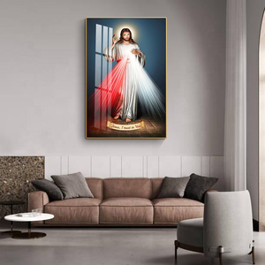 Decoración Moderna de Lujo para el Hogar, Arte Religioso de Jesús Impreso en Porcelana de Cristal, Diseño para Sala de Estar, Impresiones HD, Lienzos de Arte de Jesús - Product Image 5
