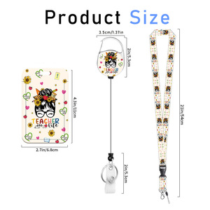 Cadeau transfrontalier pour la Journée des enseignants : Lanière pour carte d'identité d'enseignant, Stylo pour enseignant, Cadeau amusant avec boucle à tirette en forme de cœur - Product Image 2