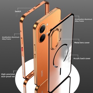 Pour <span class=keywords><strong>Xiaomi</strong></span> Poco <span class=keywords><strong>X8</strong></span> Pro Max Étui de protection magnétique en métal élastique avec cadre pour <span class=keywords><strong>Xiaomi</strong></span> <span class=keywords><strong>Redmi</strong></span> Turbo 5 Max Coque arrière transparente mate en PC - Product Image 4
