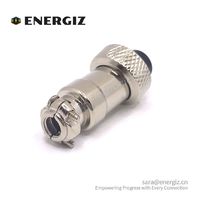 Conector Circular Aviator GX12 de 3 Pines, Enchufe Hembra y Conector Macho para Panel