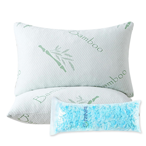Oreiller orthopédique Rina en mousse à mémoire de forme déchiquetée, tricoté, pour usage hôtelier, 100 % bambou, réglable, pour le cou - Product Image 1