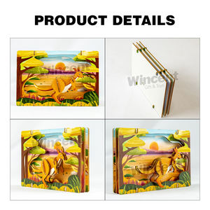 Jouets éducatifs en bois <span class=keywords><strong>3D</strong></span> écologiques de forme unique, modèles en bois simples pour enfants - Product Image 6