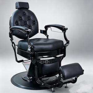 Sillón de Barbería Estilo Retro para Hombres — Sillón Reclinable para Cortes de Cabello, Afeitados y Servicios Faciales - Product Image 1
