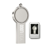 Nouvelle clé USB métallique 2026 avec logo personnalisé gratuit, clé USB pivotante 1 Go 2 Go 4 Go 8 Go 16 Go avec boîte cadeau