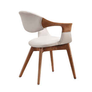 Italian Modern Minimalist Curved Dining <b>Chair</b> Nordic Solid Wood Stool for Balcony Leisure & <b>Study</b> Convertible Backrest <b>Chair</b> - Product Image 5