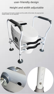 Barre de sécurité pour toilettes et salle de bain, réglable, pour personnes âgées, cadre, poignée, handicapé, mur, bain, personnes âgées, avec support facile à plier - Product Image 4