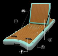 YumuQ Chaise longue gonflable de 8 'L X 36 "W X 6" D avec dossier amovible et réglable