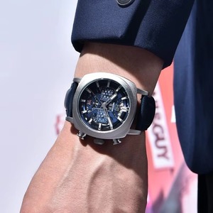 Reloj de Cuarzo Cronógrafo Premium para Hombre, 3 Esferas, 6 Agujas, Resistente al Agua, Esfera Esqueleto, Correa de Cuero, Luminoso, con Calendario - Product Image 6