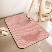 Tapis de bain antidérapant avec ventouses Diatomite + Tapis de douche en caoutchouc avec trous de drainage Utilisation moderne à la maison et à l'hôtel