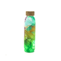 Botol air kaca borosilikat tinggi tahan lama dengan tutup bambu pelindung desain kustom bebas BPA