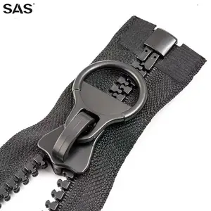 SAS Accessories Zip 5# 8# Fermeture Eclair Puller Open-end Vislon Zipper Custom Logo Size Color Black Tent Plastic Resin Zipper