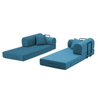 Canapé convertible 3 places en velours côtelé avec matelas pliant, structure fixe, aucun assemblage requis, canapé multifonctionnel