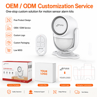 CPVAN CP2 125Db Siren Detektor Gerak Alarm Sistem Keamanan Rumah Kit Sensor Gerak Nirkabel Jangkauan 100M Sudut 110 Derajat dengan Remote